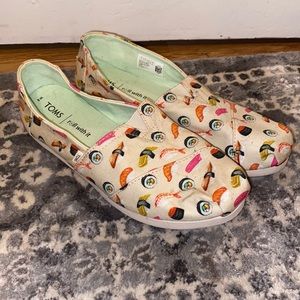 Toms sushi graphic classic canvas slip on shoes